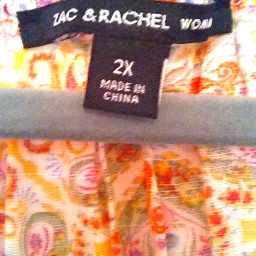 NEW! ZAC & RASHEL TUNIC TOP, 2X - Picture 4 of 6